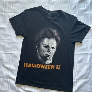 Halloween II Black Mike Meyers Oversized Box Fit Graphic T-Shirt